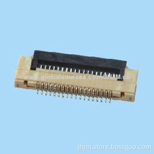 32 18 10-pin 0.5mm pitch 1.5mm H ZIF front-flip lower contact with right angle SMT FPC connector
